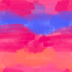 Bright pink, orange and indigo paint strokes