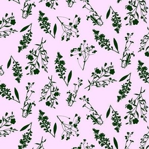 herbal green on lavender 