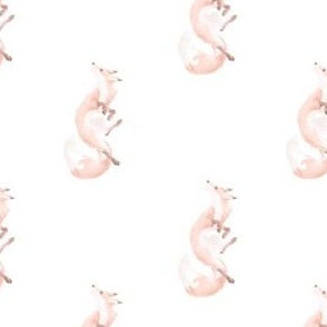 Fables Watercolor // Clever Fox // Rose pink, Cinnamon, White //  Small 