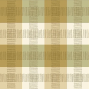 buffalo plaid with texture lines gold green tan