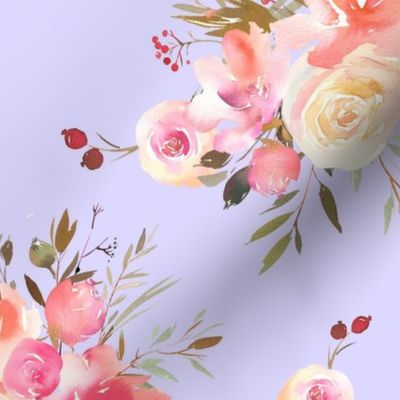 rose bouquet on pale lilac