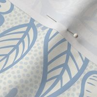 33 Soft Spring- Victorian Floral- Sky Blue  on Off White- Climbing Vine with Flowers- Petal Signature Solids- Soft Pastel Blue- Baby Blue- Natural- William Morris Wallpaper- Large