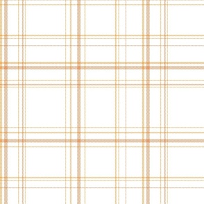 Plaid 12a in faded terracottas and oranges on white 150