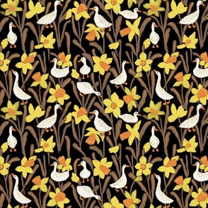 Ducks and Daffodils black