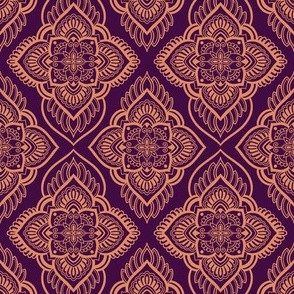 Diamond Mandala Geometric - Purple and Gold