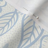 34 Soft Spring- Victorian Floral-Fog Blue on Off White- Climbing Vine with Flowers- Petal Signature Solids- Soft Pastel Blue- Baby Blue- Natural- William Morris Wallpaper- Large