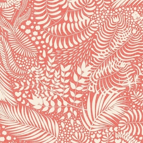 Floral Texture on Coral / Large