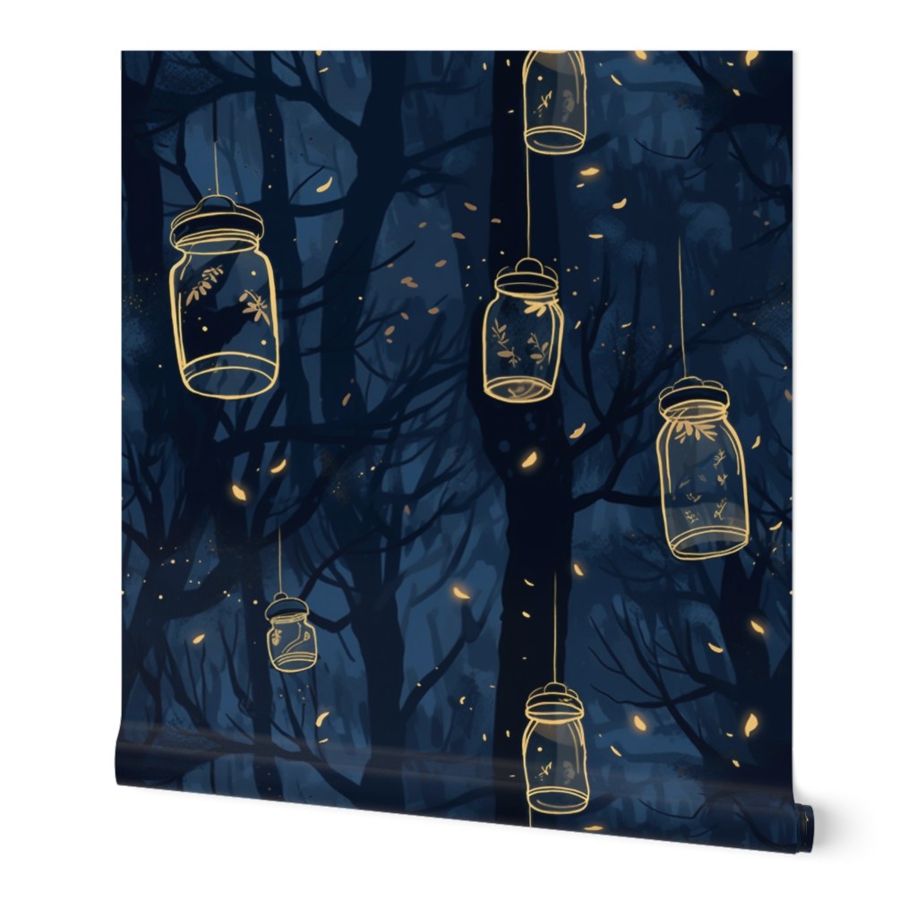 Fireflies, Mason Jars in Trees - Nite Navy