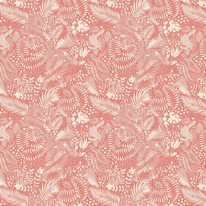 Floral Texture on Coral / Medium