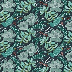 Oh So Succulent - Midnight Blue Aqua Sage Small