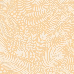 Floral Texture on Vintage Sunny Yellow / Large