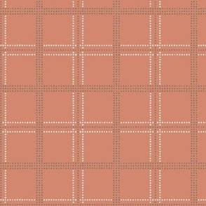 Doodle Plaid double: Terra Cotta + Brown Dotted Plaid