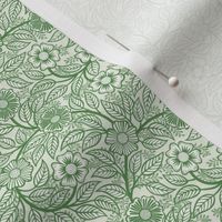 38 Soft Spring- Victorian Floral- Kelly Green on Off White- Climbing Vine with Flowers- Petal Signature Solids- Dark Green- Holidays- Natural- William Morris Wallpaper- Micro