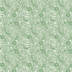 38 Soft Spring- Victorian Floral- Kelly Green on Off White- Climbing Vine with Flowers- Petal Signature Solids- Dark Green- Holidays- Natural- William Morris Wallpaper- Micro