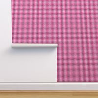 Hot Pink Magenta Watercolor Gingham - Ditsy Scale - Fuschia Shocking Pink Checkers Buffalo Plaid Checkers