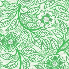 Seamless retro pattern of small flowers and grass Vector Image