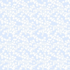 White Silhouette florals on Light Blue