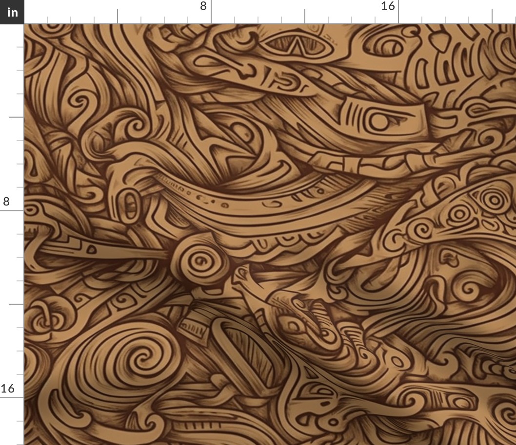Wooden Norse Typography Carving Pattern