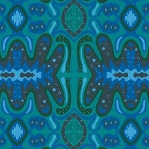 Blue Green Abstract Curves 4.5x4.5