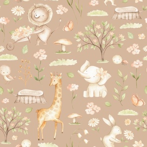 Large Scale spring baby animals tan