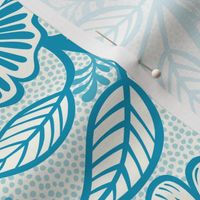 48 Soft Spring- Victorian Floral- Caribbean Blue on Off White- Climbing Vine with Flowers- Petal Signature Solids- Turquoise Blue- Teal Blue- Natural- William Morris Wallpaper- Medium