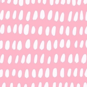 Hand Painted White Gouache Paint Splotches on a Solid Cotton Candy Pink Background - Large - 20x20