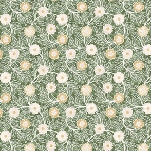 Soft Spring- Victorian Floral- Off White- Honey and Blush on Sage Green- Climbing Vine with Flowers- Petal Signature Solids- Earthy Green- Olive- Moss- Natural- William Morris Wallpaper- Micro