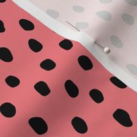 Black Dots on Pink - 1/2 inch