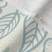 Soft Spring- Victorian Floral- Pastel Teal Green on Off White- Climbing Vine with Flowers- Natural- Soft Teal Green- Nursery Wallpaper- William Morris Inspired- Spring- Large