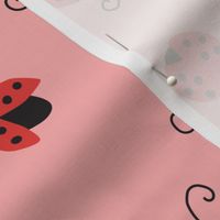 Ladybugs on Pink - 1 inch
