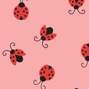 Ladybugs on Pink - 1 inch