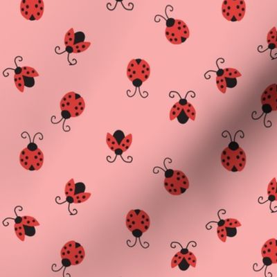 Ladybugs on Pink - 1/2  inch