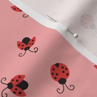 Ladybugs on Pink - 1/2  inch