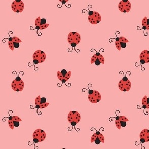 Ladybugs on Pink - 1/2  inch