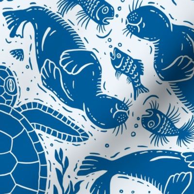 Turtle damask with Seals