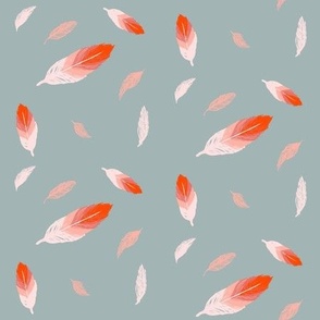 Scattered Flamingo Feathers on a 