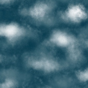 Prussian Blue Cloudy Sky