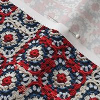 Red White Blue Patriotic Fourth of July Crochet Granny Square 1 - Medium Scale