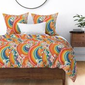 Bright Abstract Rainbow Cloud Faux Embroidery Rotated- XL Scale