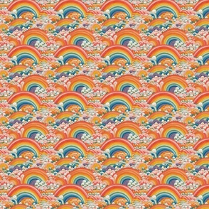 Bright Abstract Rainbow Cloud Faux Embroidery - XS Scale
