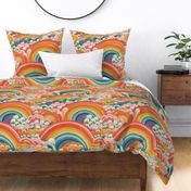 Bright Abstract Rainbow Cloud Faux Embroidery - XL Scale