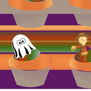 Ghost Halloween Cup Cakes On Stripe large
