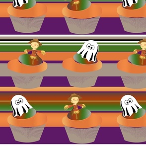 Ghost Halloween Cup Cakes On Stripe medium