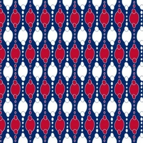 Small scale red white and blue hand drawn bubbles, for crafts, home decor, summer picnics and children apparel.