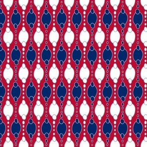 Small scale red white and blue hand drawn bubbles, for crafts, home decor, summer picnics and children apparel.