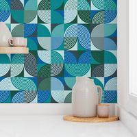 Mid Century Modern Geometric Shapes - Pantone Ultra-Steady Wallpaper / Large