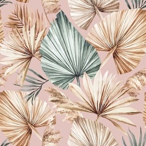 Small Scale / Dried Palm Leaves / Updated Version / Blush Background