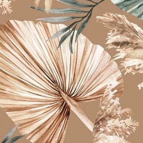 Large Scale / Dried Palm Leaves / Updated Version / Mustard Background