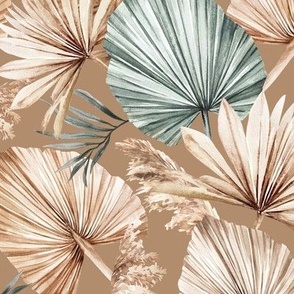 Medium Scale / Dried Palm Leaves / Updated Version / Mustard Background