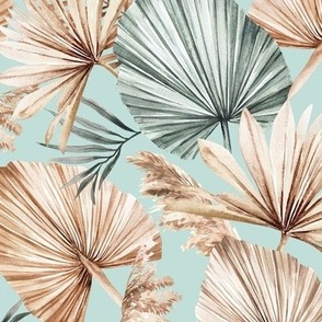 Meduim Scale / Dried Palm Leaves / Updated Version / Mint Background